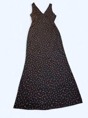 Princess Polly Black and Red Floral Maxi Dress Size 2
